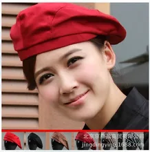 2016 Real New Cotton Women Chef Uniform Fashion Hotel Chef Hat Restaurant Waiter Working Cap Beret Advance Hats And Women