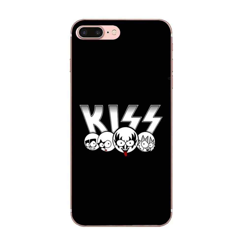 Тонкий чехол Kiss Let's Rock Band Skin для Apple iPhone 4 4S 5 5C 5S SE 6 6S 7 8 Plus X XS Max XR|Чехлы-накладки| |