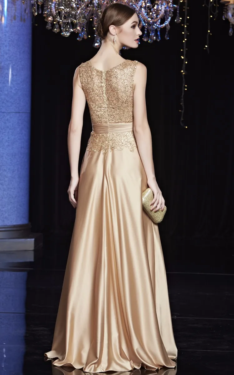 Cheap Satin Gold Royal Blue Evening Dresses Long Plus Size Elegant Formal Party Gowns for Mother of the Bride Dresses Plus Size Cheap Satin Gold Royal Blue Evening Dresses Long Plus Size Elegant Formal Party Gowns for Mother of the Bride Dresses Plus Size