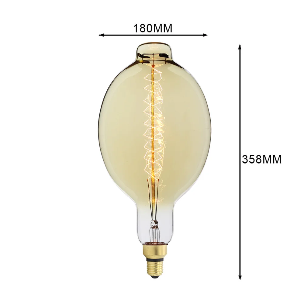 TIANFAN G200 винтажная большая лампа Эдисона E27 220 В 60 Вт Глобус Ретро Античная лампа накаливания винтажная лампа накаливания дизайн Декор Светильник - Цвет: BT180