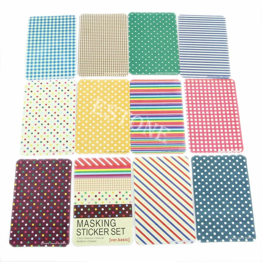 

Better 27 Washi Scrapbook Basic Masking Tape Craft Stickers Pack Decorative Labelling