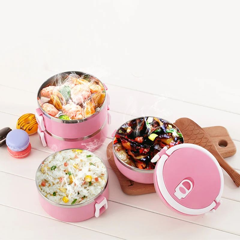 

304 Stainless Steel Metal Thermal Bento Box Japan China Portable Lunchbox For Kids Food Container Insulated Picnic Tableware Set