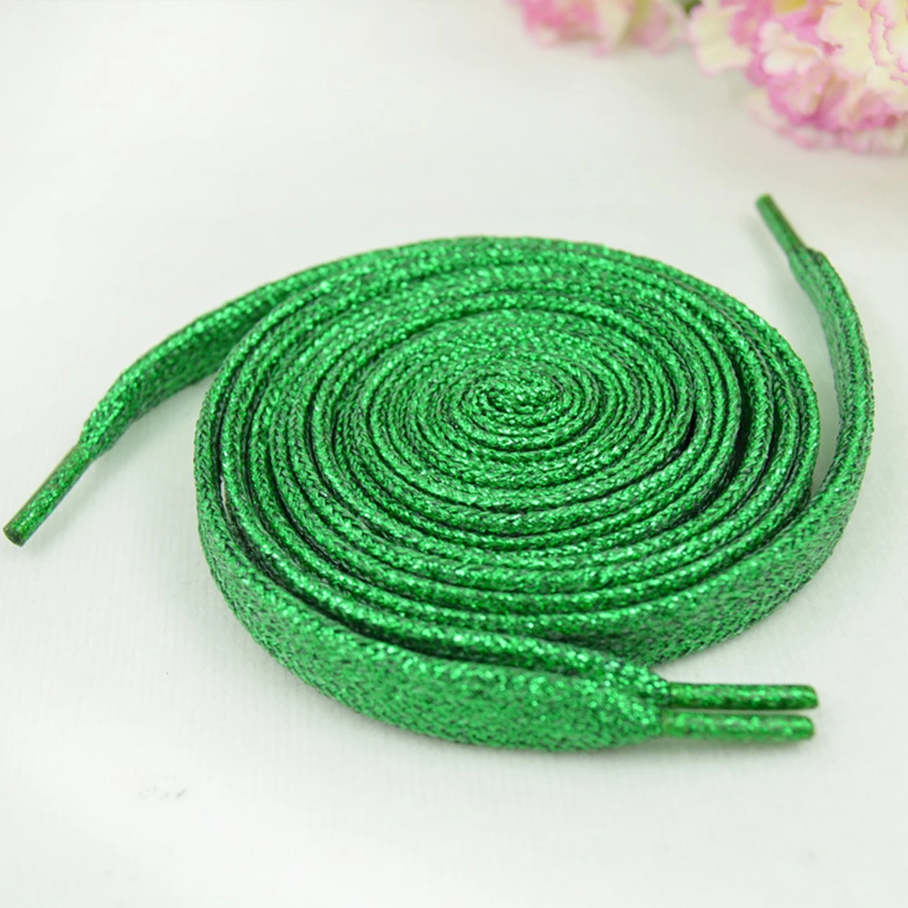 RFID Блокировка подарки танцевальные кроссовки шнурки для команд плоский Cheer мерцающий - Цвет: Зеленый