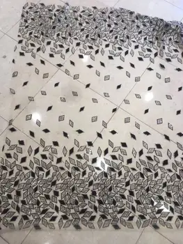 

Cyndi-10102009 glued glitter print african mesh tulle lace 5yards for evening dress