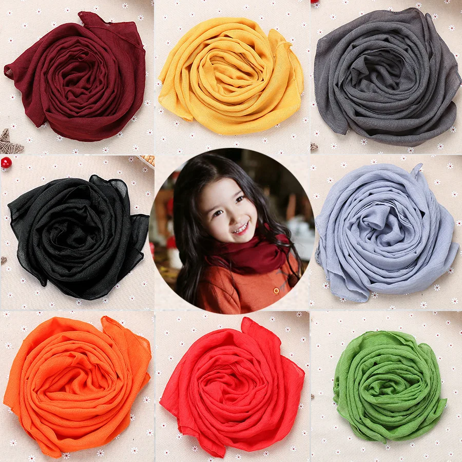 

RUBYVICKY Winter/autumn Scarf Child For Children Boys Scarf Thickened Linen Cotton Collar Scarves Girls Neck Scarf Cotton Unisex