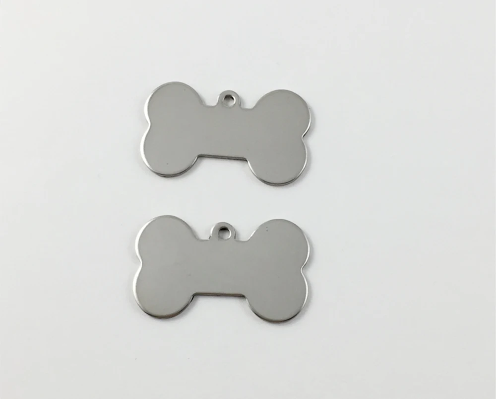  Stainless Steel Dog Bone Shape Blank Tags