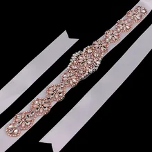 Классический стиль розовое золото стразы свадебный пояс для свадьбы вечернее платье ручной работы пояс жемчужный свадебный пояс Лента Свадебная со стразами