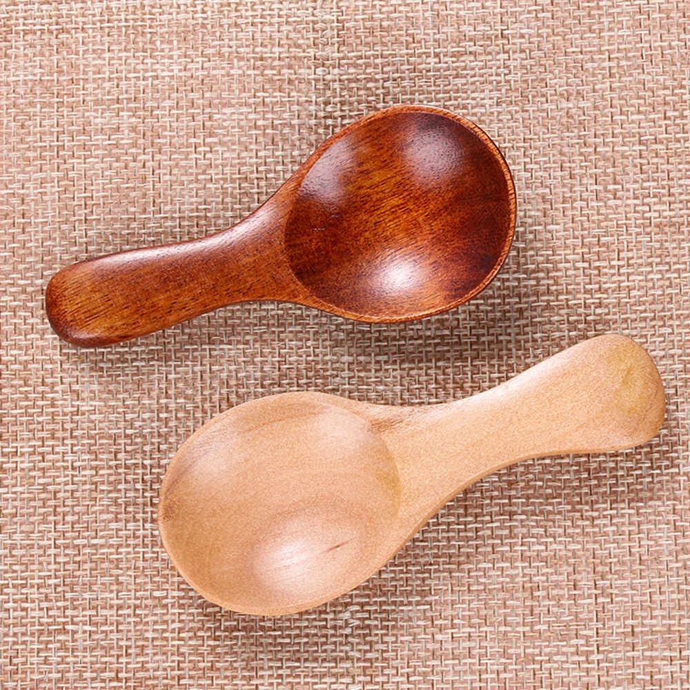 

1/2Pcs Wood Condiment Scoop Flatware Coffee Tea Small Mini Sugar Spoon Salt Wood Spoons Cooking Tools Kitchen Gadgets