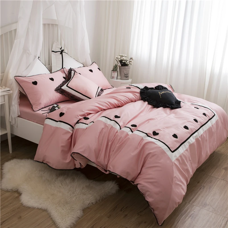 4/6/7Pcs Egypt Cotton Sweet dreams Luxury Bedding Set Towel Embroidery