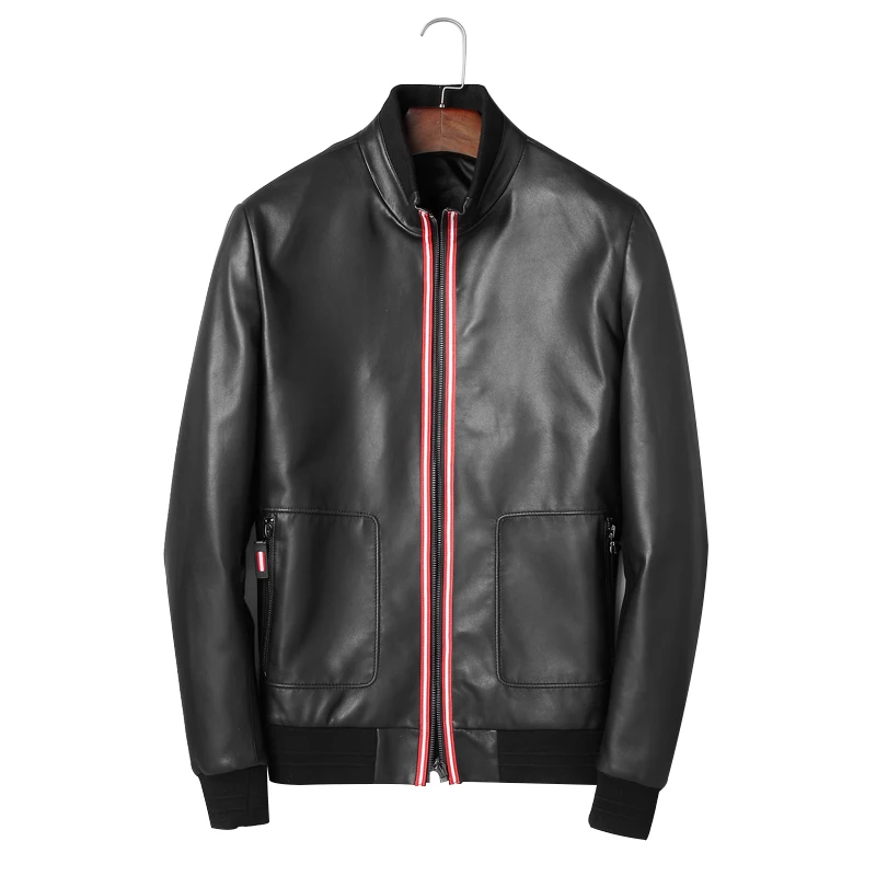 Brand Designer Genuine Leather Jacket Men Real Black Sheepskin Mens Leather Bomber Jackets Fashion Leather Pilot Jacket 2018 Brand Designer Genuine Leather Jacket Men Real Black Sheepskin Mens Leather Bomber Jackets Fashion Leather Pilot Jacket 2018