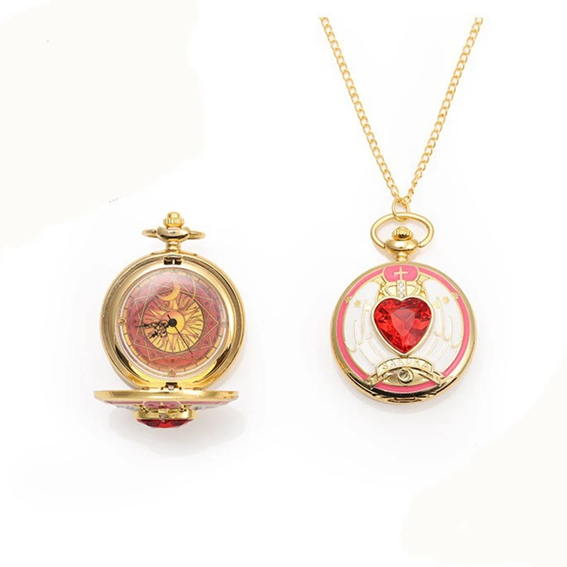 Аниме карты Captor Cardcaptor Sakura Kinomoto звезда карманные часы кулон подарок|Реквизит для