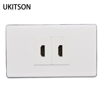 

120x70mm Panel With Dual HDMI Port Female To Female HDMI1.4 2.0 Faceplate Socket