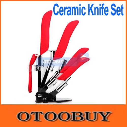 3&quot 4&quot 5&quot 6&quot Zirconia Ceramic Knife Set Kit Kitchen Pottery Pare Holder Peeler Antiskid Handle Eco-Friendly Red Freeshipping | Дом