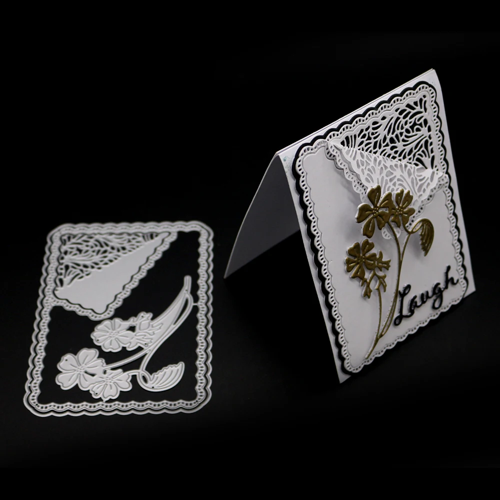 

Flower branch Frame Metal Cutting Dies Stencil Carbon steel Die Scrapbooking Decor DIY Invitation Cards Dies Stencil handicrafts