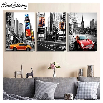 

REALSHINING Full Square Needlework 5D DIY Diamond Painting London Red Bus Diamond Embroidery Cross Stitch Mosaic Decor FS325