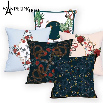 

Animal cushion cover Colorful decorative cushion custom print Comfortable cover cushion snake pillowcase home decor pillow