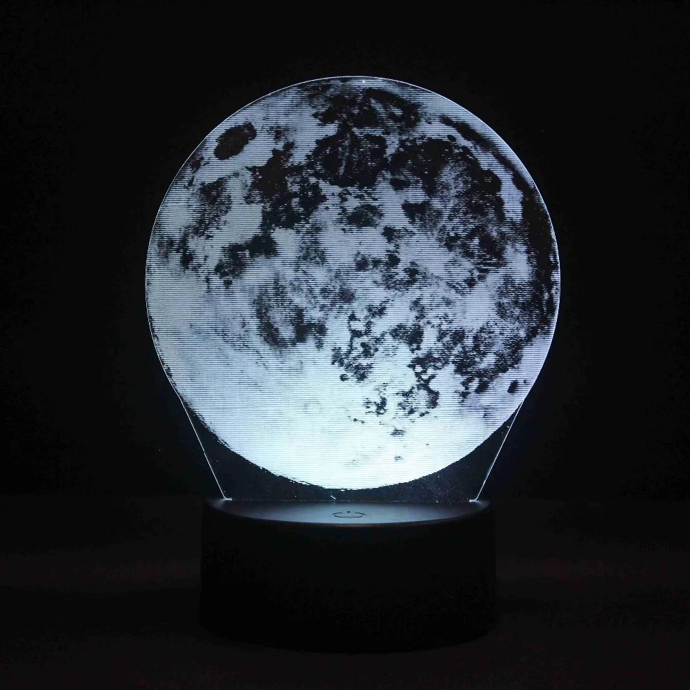 3D светодиодный ночник Moon Eclipse, 7 цветов, сменный сенсорный переключатель, голограмма, новинка, лампа для украшения дома, визуальный подарок