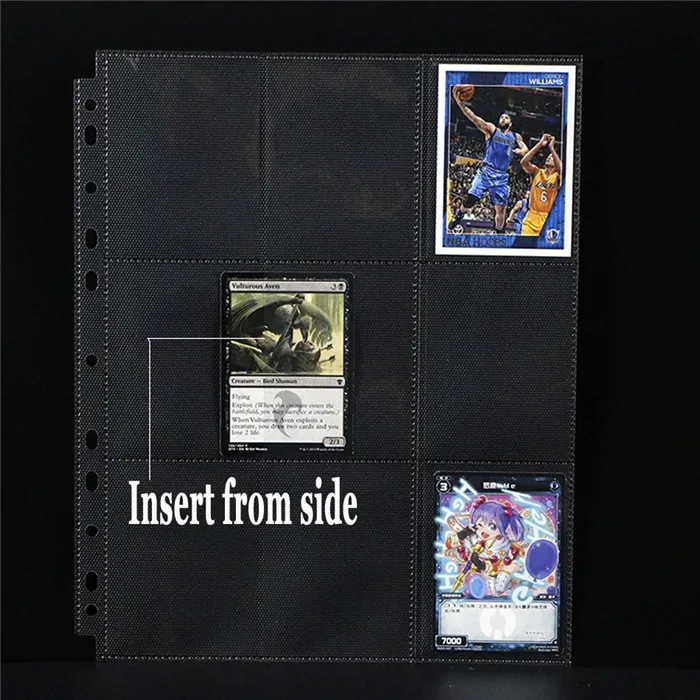 

each page 18 Pockets Board game cards page trading card protector the magical collection Transparent Black Pocket Page