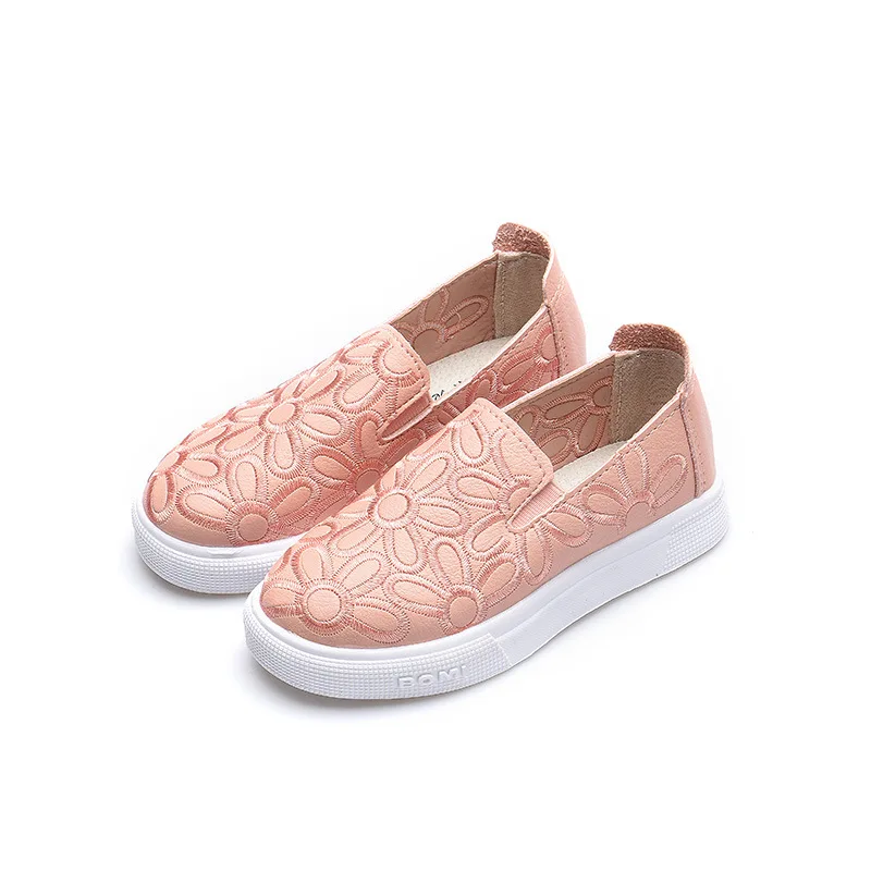 

Casual Kids Shoes For Girl Princess Shoes Autumn 2018 Fashion Floral Children Shoes Girls Sneakers Slip On Loafers Pink
