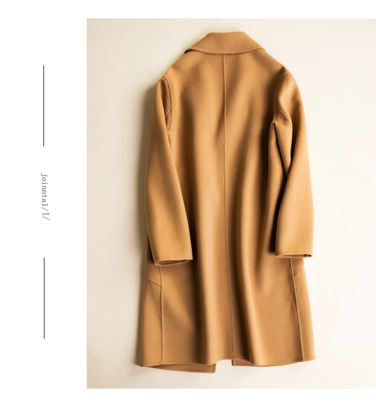 Jacket Womens Wool Coat Long Double Sides Sheep Wool Jackets Elegant Korean Ladies Winter Overcoat Belted Loose Coats CH593 (11)