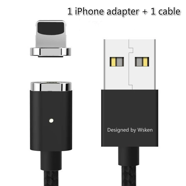 Wsken USB Magnetic charging Cable For iPhone xs x 8 7 6 Magnetic Charger Micro USB Type C Magnet Cable For Samsung Huawei Xiaomi - Цвет: For Lightning Cable