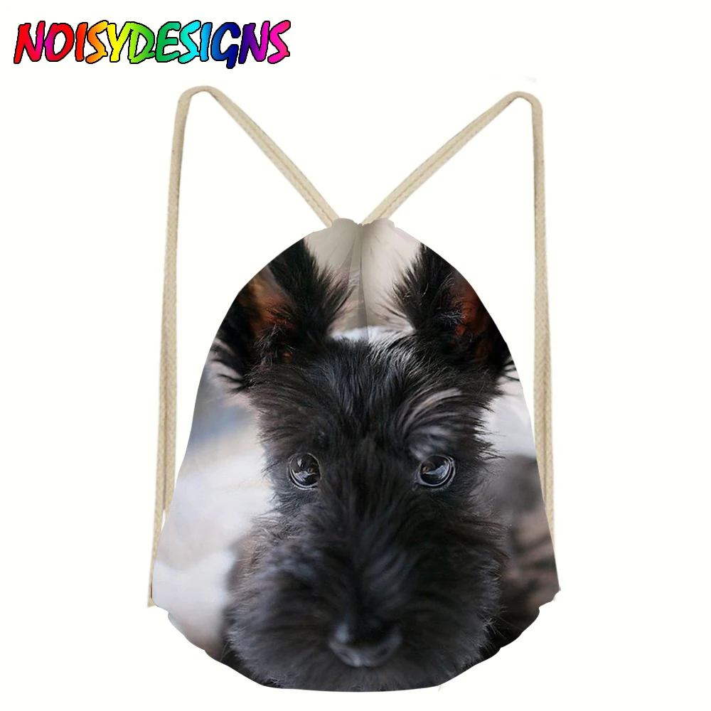 Лидер продаж бегун шнурок сумка мода унисекс животные Скотти товары для собак печати рюкзак сумка на шнуровке feminina