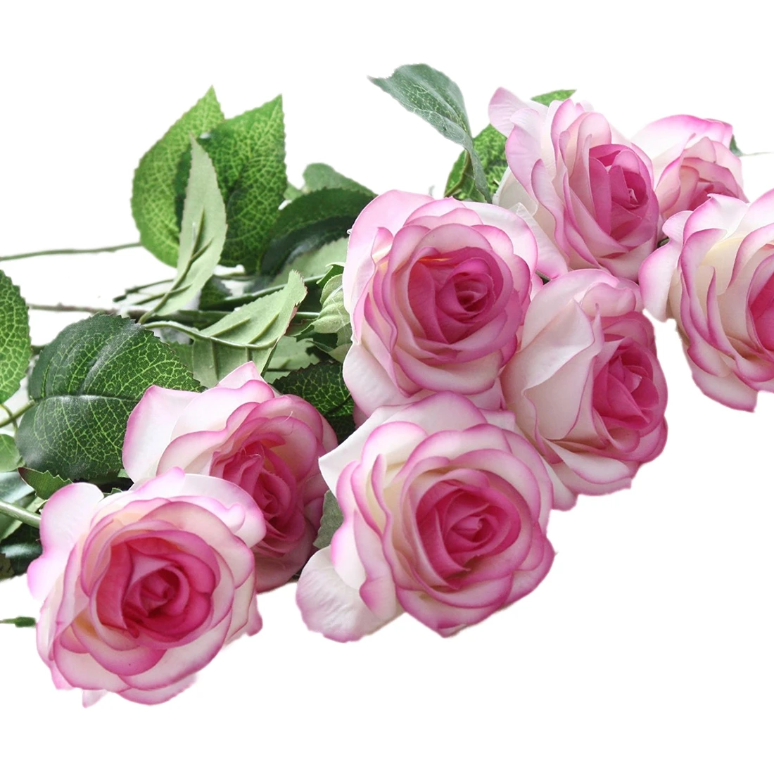 10 шт. сенсорный Латекс роза Декор розы Искусственные цветы из шелка цветы цветочный свадебный букет домашние вечерние декоративные цветы Белый - Цвет: A1
