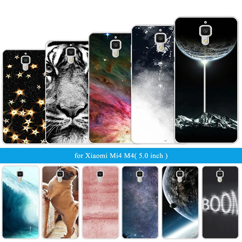 Чехол для Xiaomi Mi4 силиконовый черный матовый чехол задней панели 5 0 дюймов Mi 4 Funda TPU
