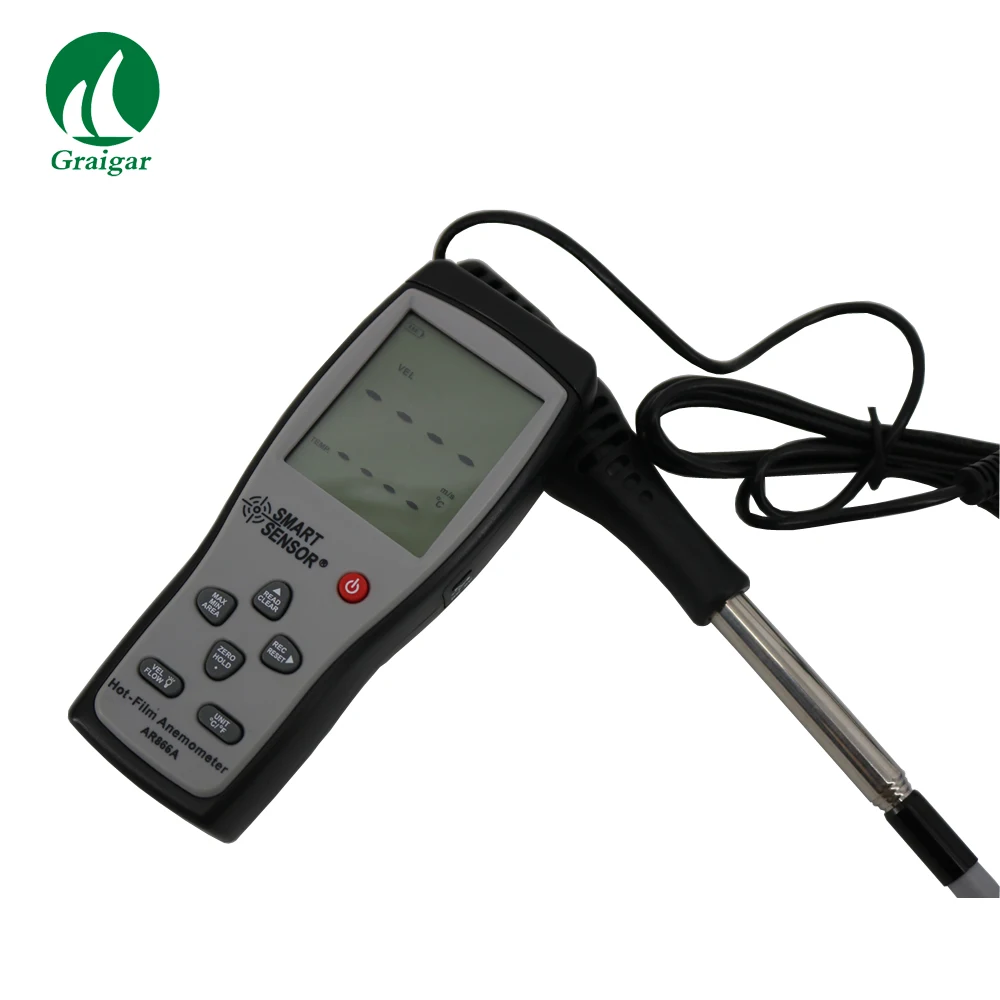 

SMART SENSOR Hot-film Digital Wire Anemometer Tester Wind Speed meter Wind Speed Range 0~30m/s AR866A