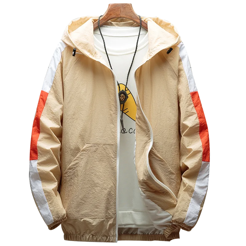 Jacket spring  fashion coat men's hooded casual jacket men's coat thin section large size S-XXXL men's outdoor sports jacket