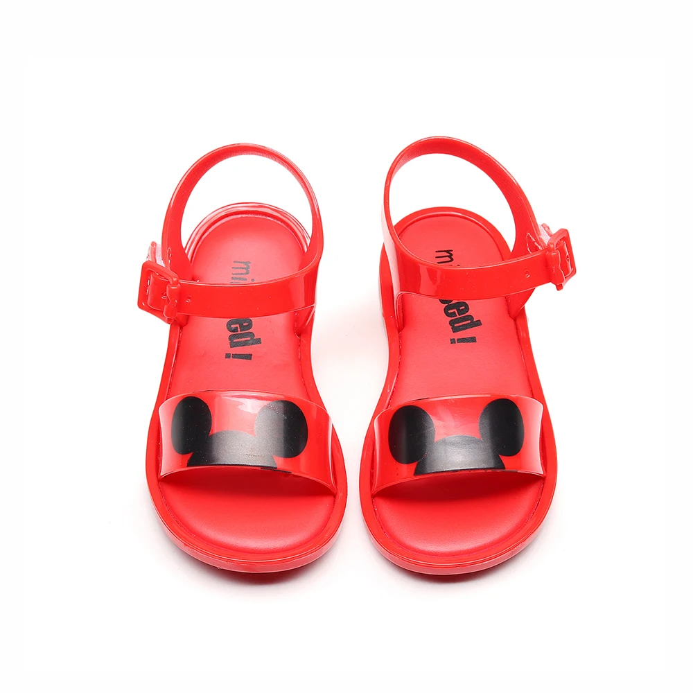 Mini Melissa Style Mickey Minnie Twins Pattern Girls Jelly Sandals Kids Sandals Non-slip Princess Shoes Toddler