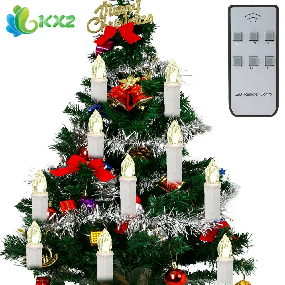 10pcs/set Christmas Tree LED Candles Lights Battery Operated for New