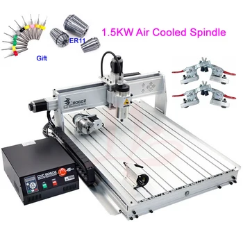 

4 Axis Mini CNC Machine 8060 USB CNC Router 1.5KW Air Cooling Spindle Motor 3D Wood Engraving Machine