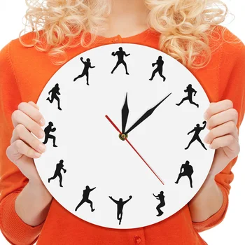 

1Piece Sport American Football Clock Gift For Enthusiast American Football Players Iconic Rugby Backbreaker Wall Decor