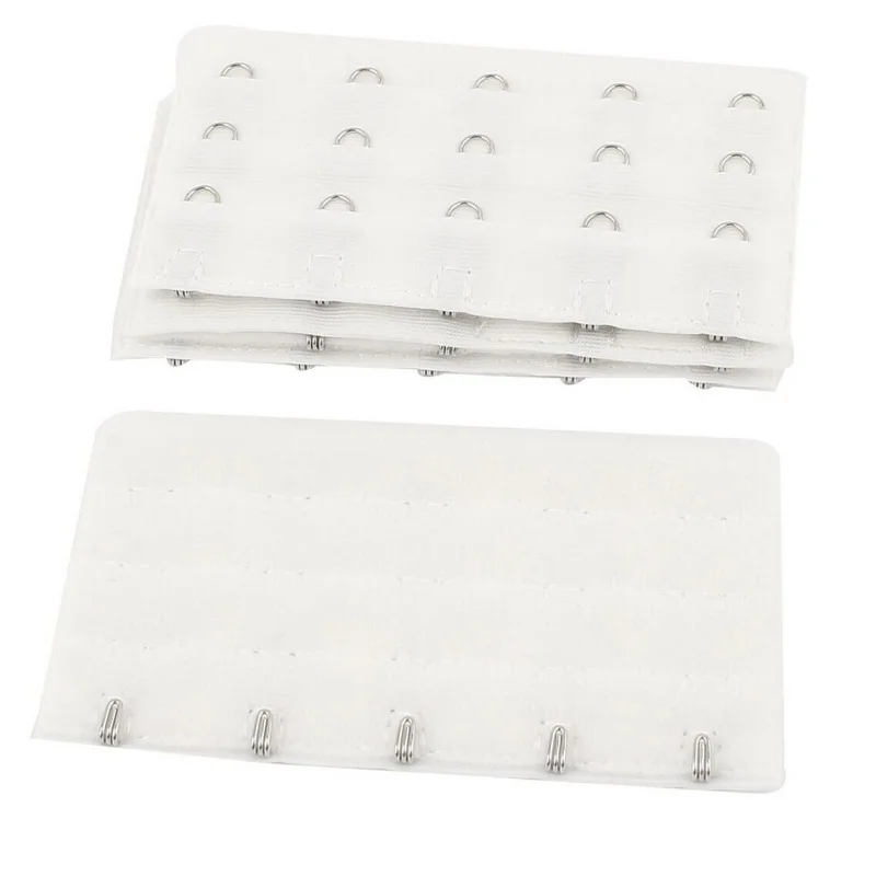 

4pcs Lady 5 Hooks Stretch Underwear Bra Back Band Extenders White