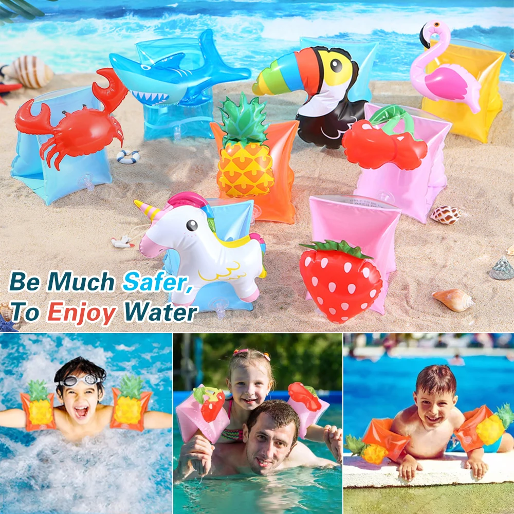 

vertvie Baby Arm Swimming Ring Child inflatable Pool Float Cute Animals Arm Ring Safety Training Swimming Circle Float Ring