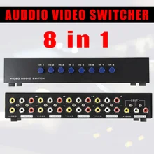 AV коммутатор 8 Порты композитный 3 RCA аудио-видео AV Переключатель выбора Switcher коробка 8 в 1 из 8×1 для HDTV ЖК-дисплей Проектор DVD