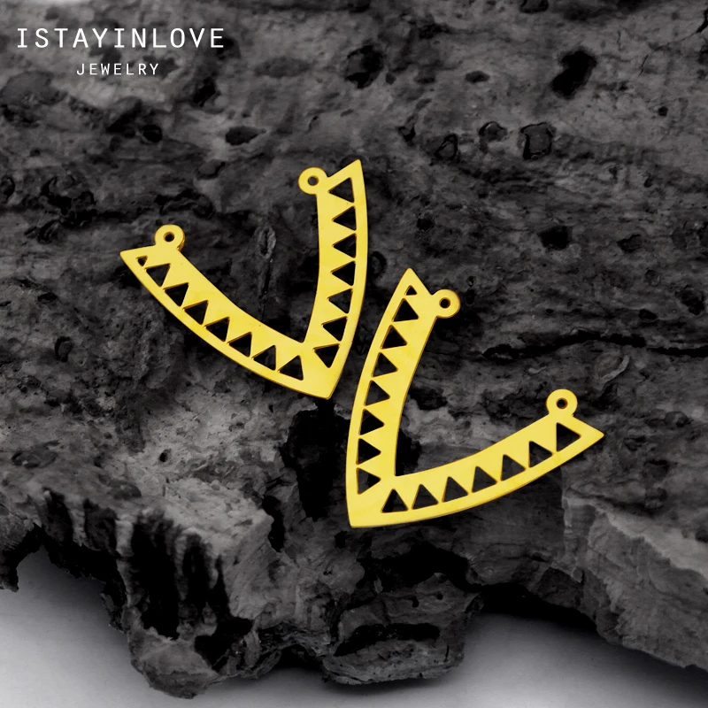 

Handmade Jewelry Making Supplies Pendant Cut Metal Raw Brass V Collar Geometric Charm For DIY Necklace Earring Brooch RD458 4