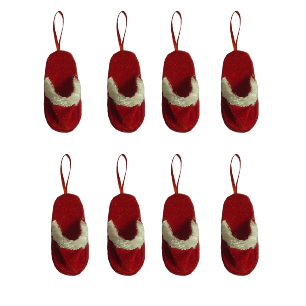 

8 Pcs Creative Red Flip Flop Shoes Small Ornament for Kids Birthday Christmas Tree Gift Decoration decoration