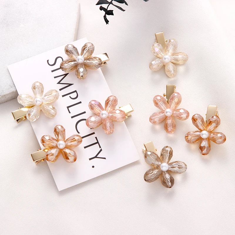 

1PC New Women Girls Luxury Crystal Flower Hairpin Sweet Cute Headwear Hair Clip Headband Barrettes Fashion Hair Accessories