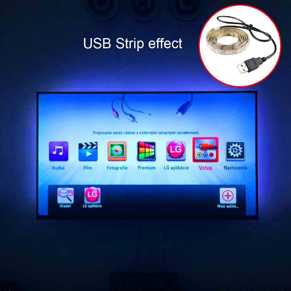 Светодиодная лента 5 В 60 светодиодов/м 7 цветов SMD 3528 50 200 см|led strip 5v|usb led stripled |