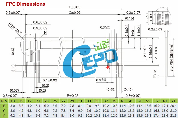 39pin test extension line FPC 0.3mm spacing5_