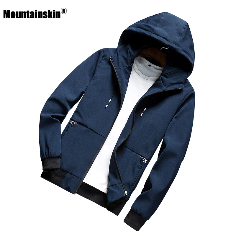 Мужская повседневная куртка Mountainskin приталенная с капюшоном Брендовая верхняя