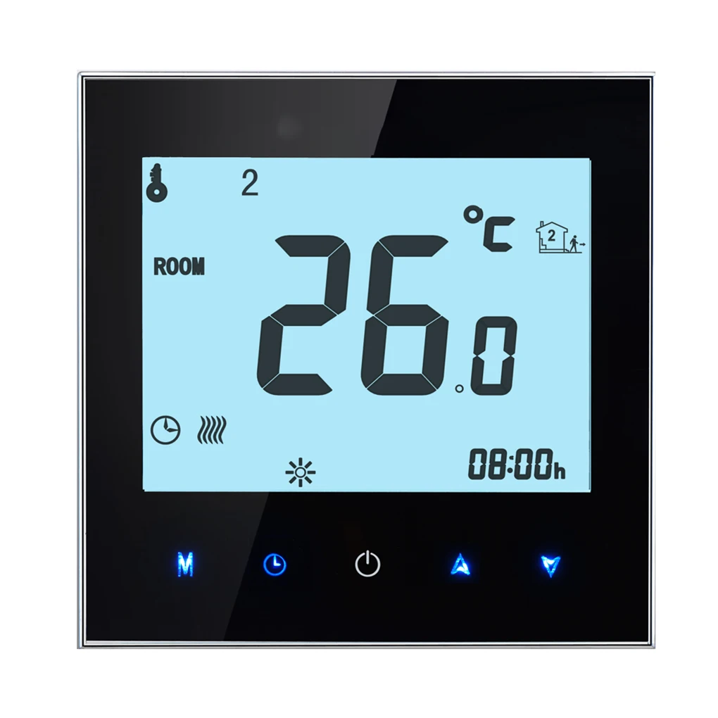 

Programmable LCD Display Touch Screen Electric Heating Thermostat NTC Sensor Room Temperature Controller