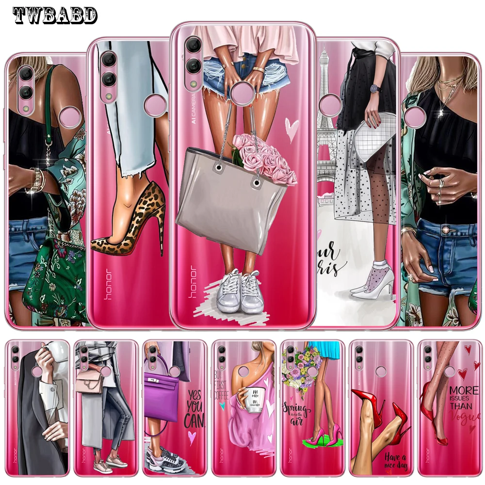 Чехол для Huawei Honor 8x Fashion Girl Woman For 9 Lite 10 8 8c 8lite 7A 7C 5 7 Pro7 7X 6X 6A|Бамперы| |