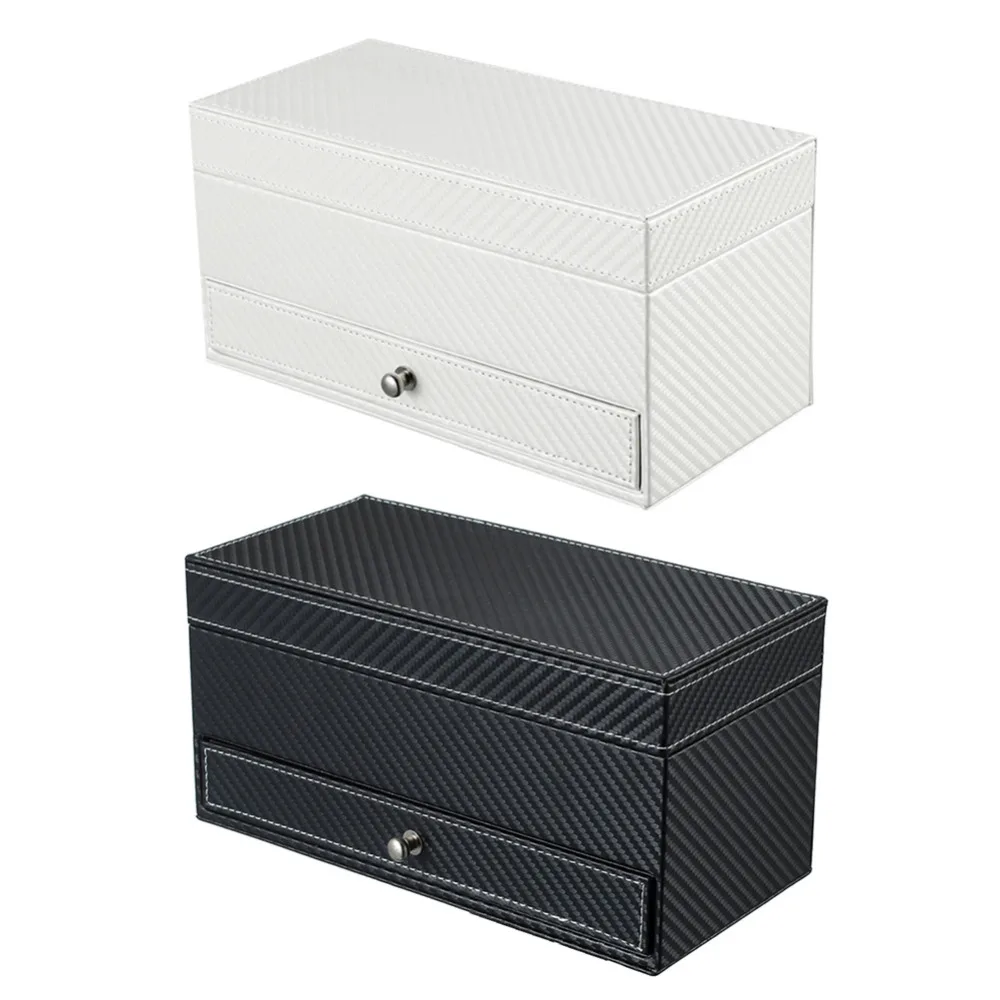 High Grade 4 Grids leather Jewelry Storage Box Container Boxes Watch Casket With Drawer Organizer Watch Jewelry Box Display Blac