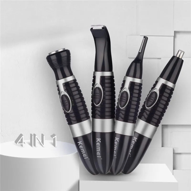 

4 In1 Battery Nose Ear Hair Trimmer Men Trimer For Sideburns Hair Cut Eyebrow Shaper Trimmer Women Face Body Hair Removal kit 34