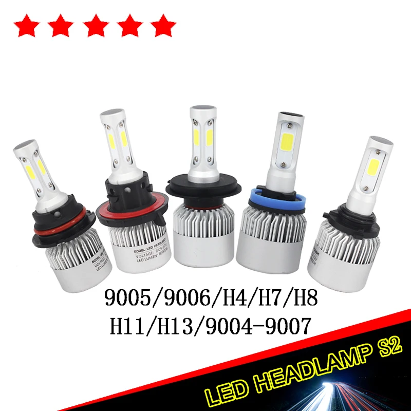 Hot Sale 2 Pcs 12V Headlight H7 Led Kit H11 H4 Led Cob Auto Bulb H1 Led Lamp Fog Car Light Single/Hi-Lo Beam For Toyota Car Led