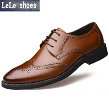 LELE 2017 Neue Frühling Männer Wohnungen Ochsen Derby Kleid Schuhe Aus Echtem Leder Hochzeit Business Gentleman Lace Up Fashion Zapatos