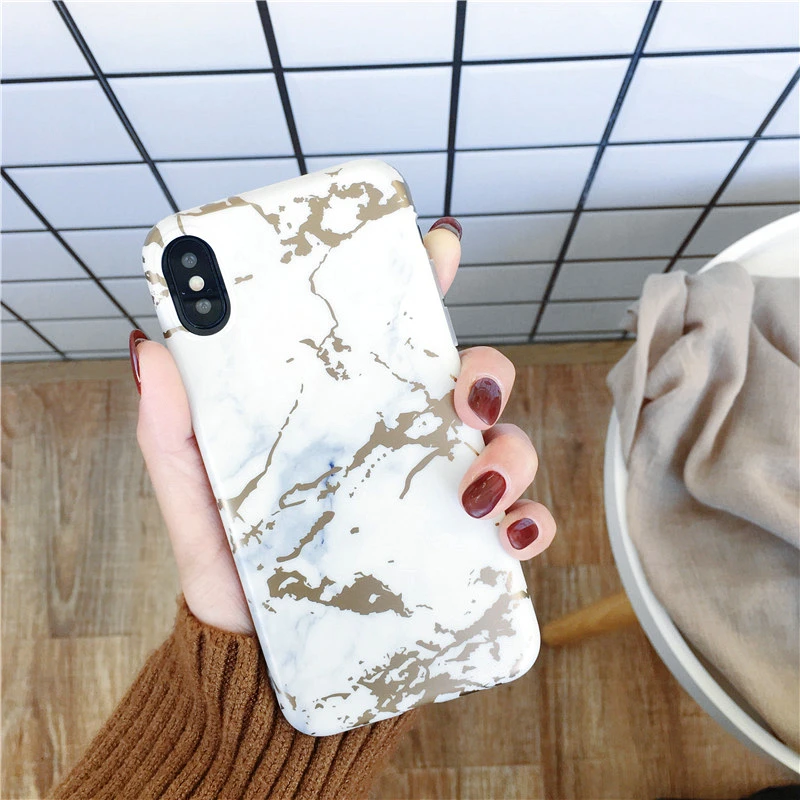 

FastDeng Fashion Marble Phone Case For iPhone 6 6s 6p 6sp 7 8 Shockproof Soft TPU Back Cover For iPhone 7p 8p X XR XS XSMax
